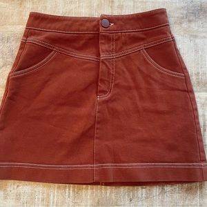 Zara 70s inspired Burnt Orange Denim Skirt
